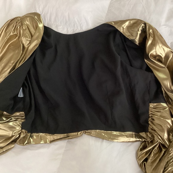 Camila Coelho Metallic Gold Cropped Top L - Picture 9 of 12